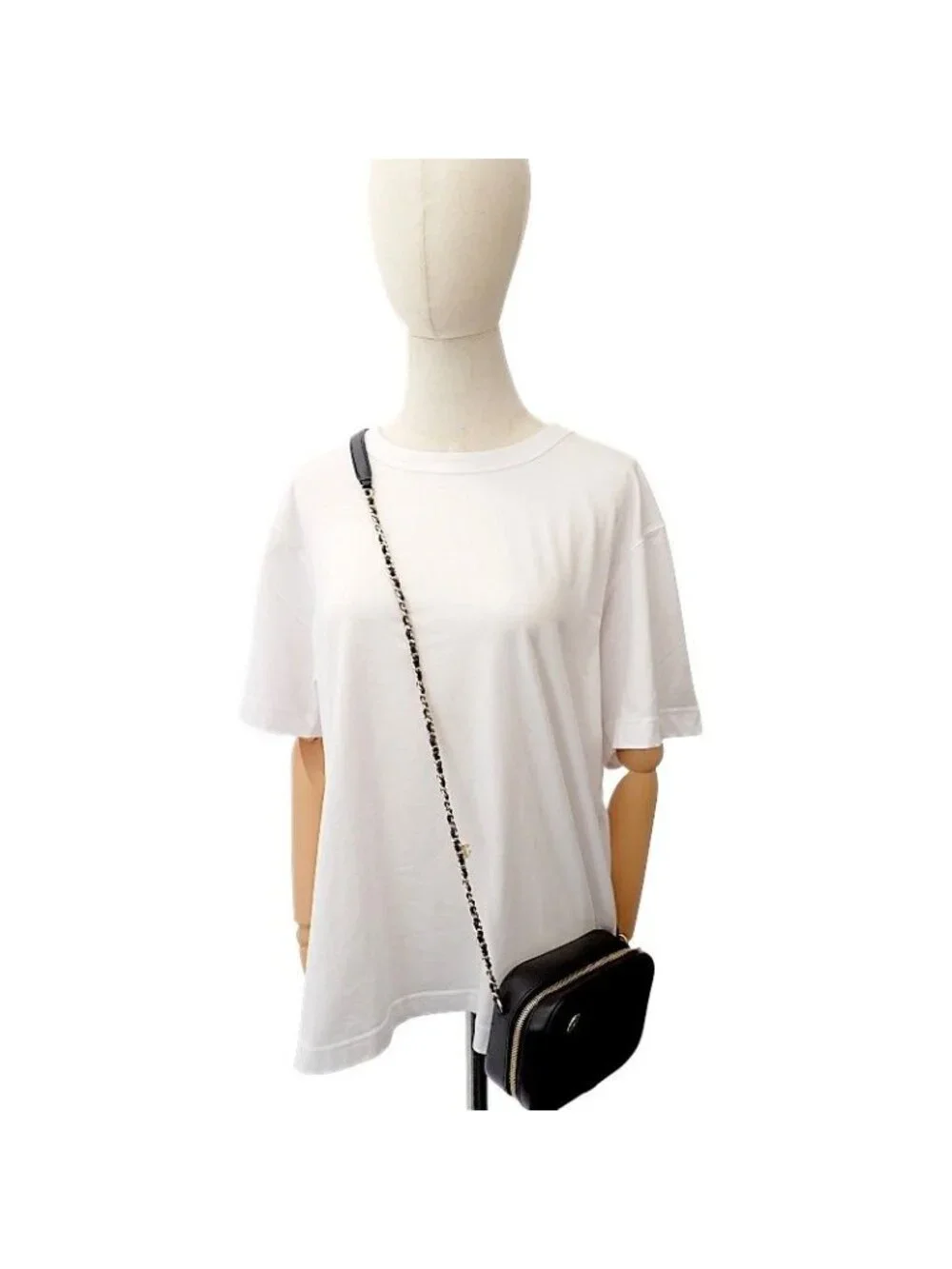 Chanel CC Logo Chain Shoulder Camera Bag Lambskin Black Gold